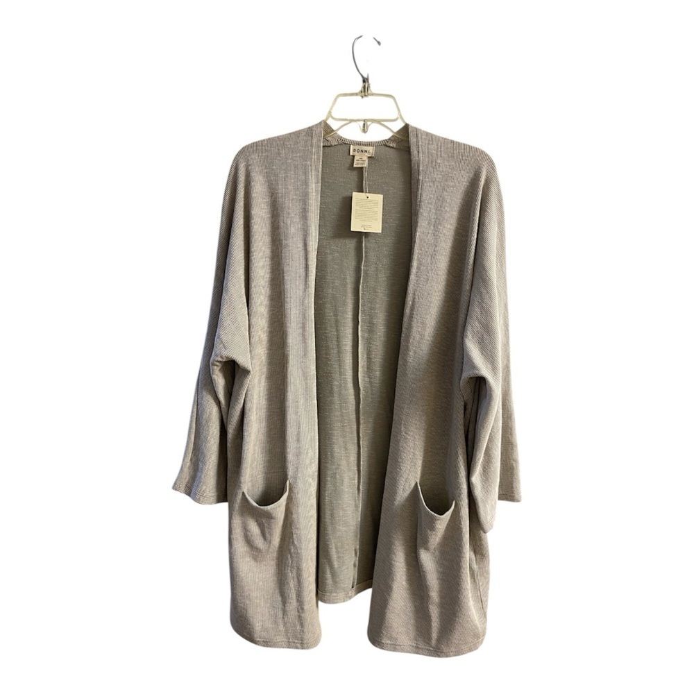 DONNI. Light Gray Knit Cardigan open front One Size NWT